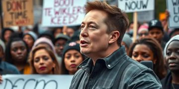 Elon Musk appears at civil rights protests