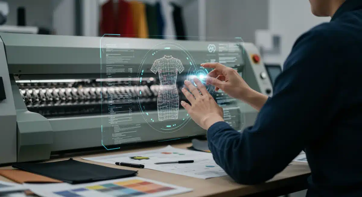 Diseñador mexicano utilizando tecnología holográfica para crear diseños de moda sostenibles y futuristas.