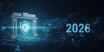 Ilustración digital de una pasarela segura con el año 2026, representando los cambios en el protocolo de acceso.