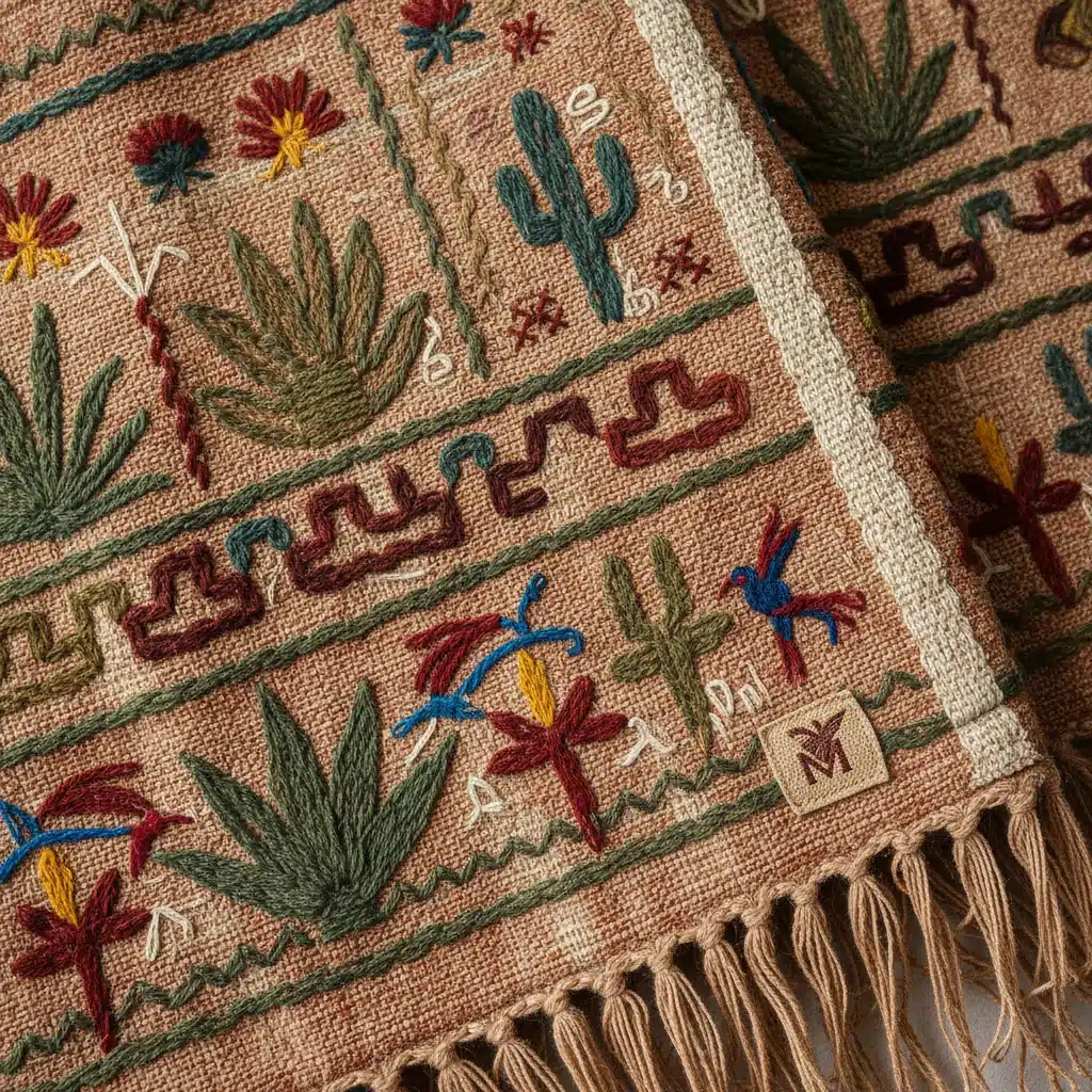 Detalle de una prenda sostenible con bordados artesanales mexicanos, exhibida en la Semana de la Moda.
