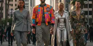 Diverse models displaying 2025 and 2026 street style in urban setting.