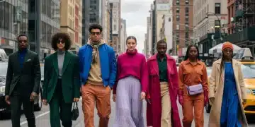 Diverse models showcasing 2026 street style colors in urban setting