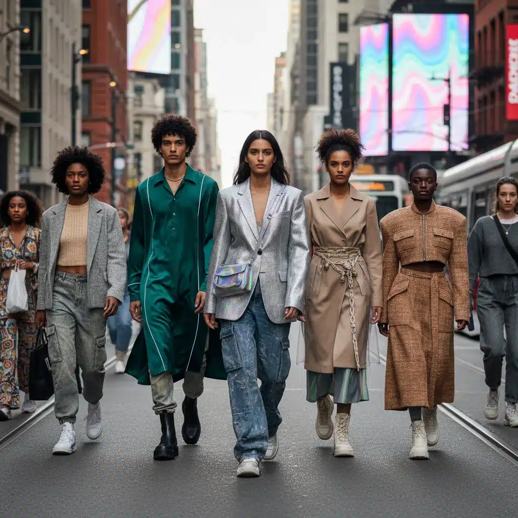 Diverse group showcasing accessible 2026 fashion trends