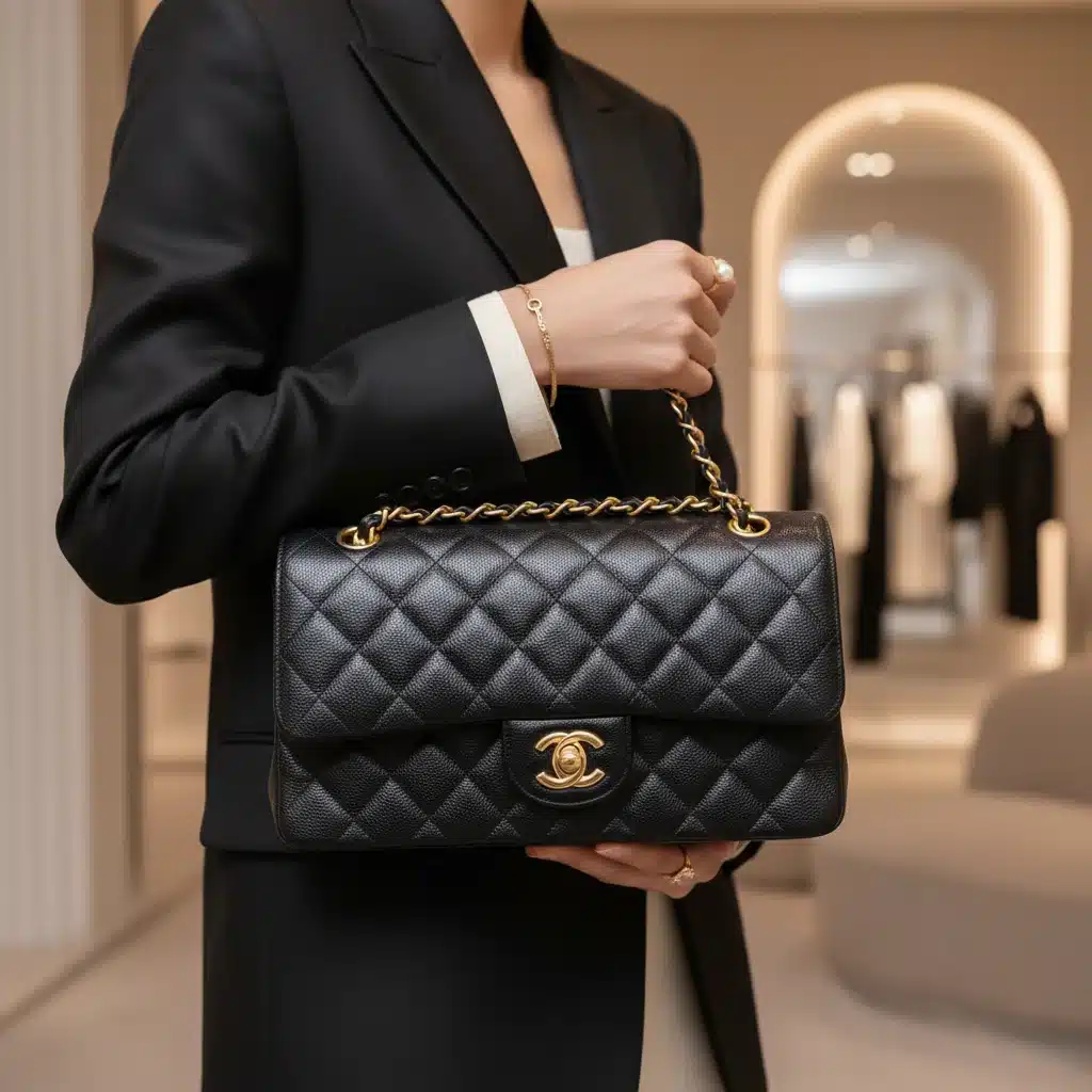 Classic Chanel 2.55 flap bag, a top fashion investment piece