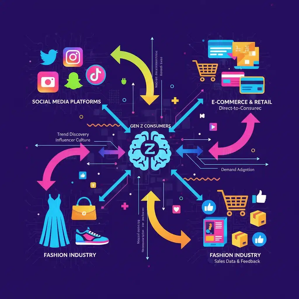 Social media and e-commerce platforms driving Gen Z fashion trends.