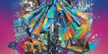 Dynamic collage representing emerging US design trends for 2026
