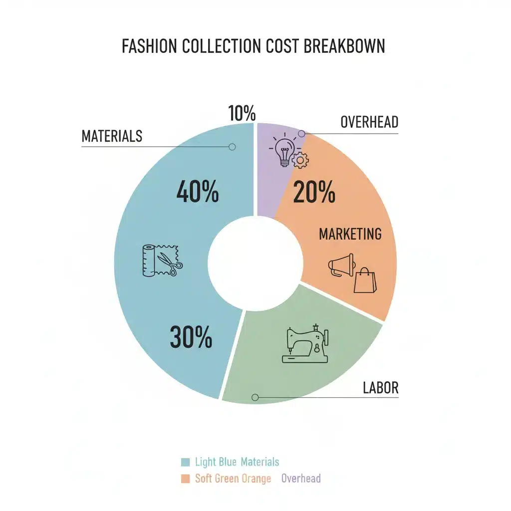 Infographic showing breakdown of fashion collection costs.