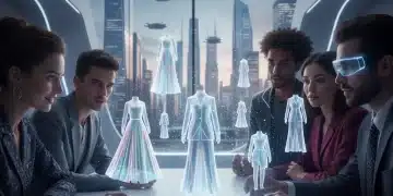 Futuristic digital showroom interface for emerging designers