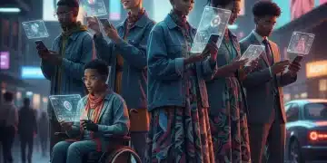 Gen Z individuals influencing fashion trends with diverse styles and digital engagement.