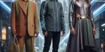 Diverse men displaying 2026 menswear trends, including sustainable and tech-infused fashion, in an urban setting.