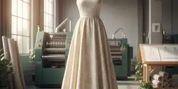 Sustainable high fashion garment made from organic cotton in a U.S. atelier