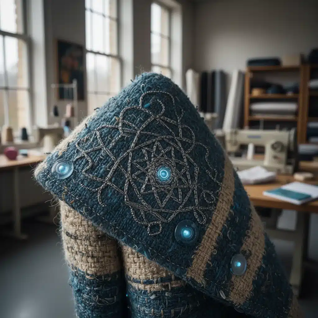 Sustainable luxury garment crafted from recycled materials, showcasing intricate details