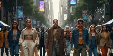 Diverse individuals displaying modern street style layering in a vibrant 2026 urban landscape, adapting to different climates.