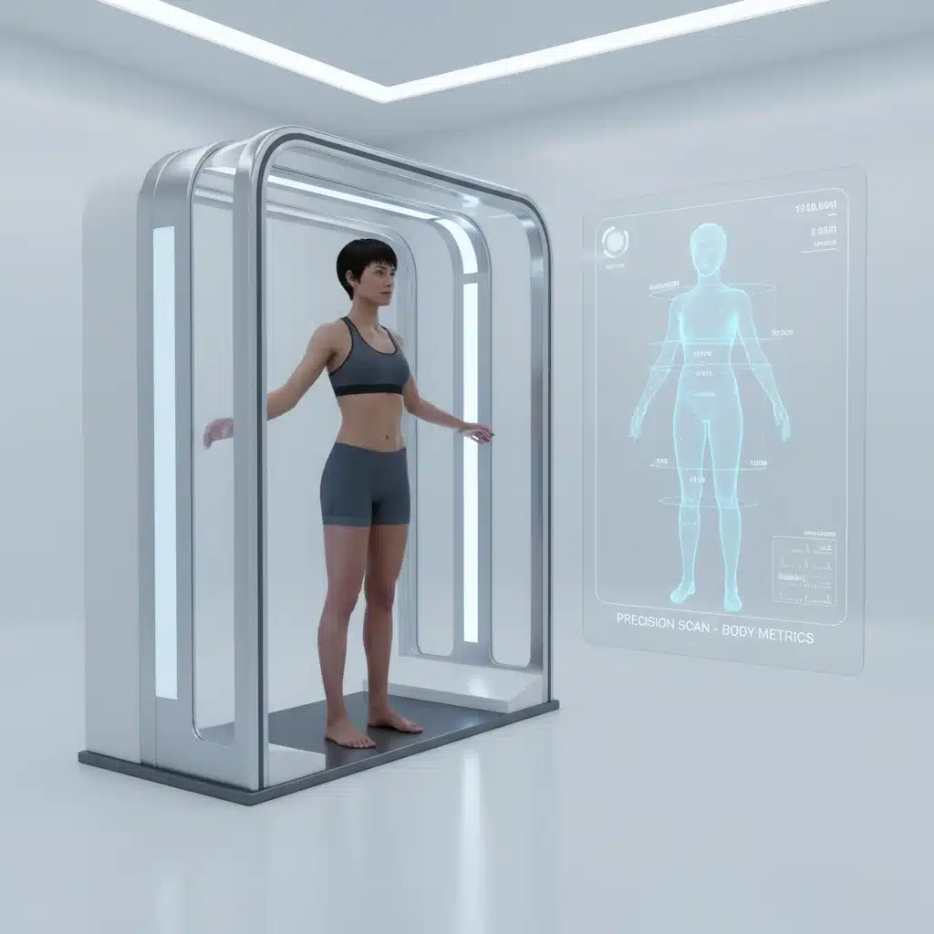 Advanced body scanner creating digital avatar for custom clothing.