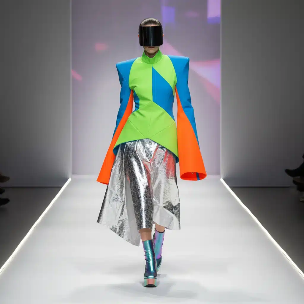 Avant-garde gender-neutral fashion design on runway