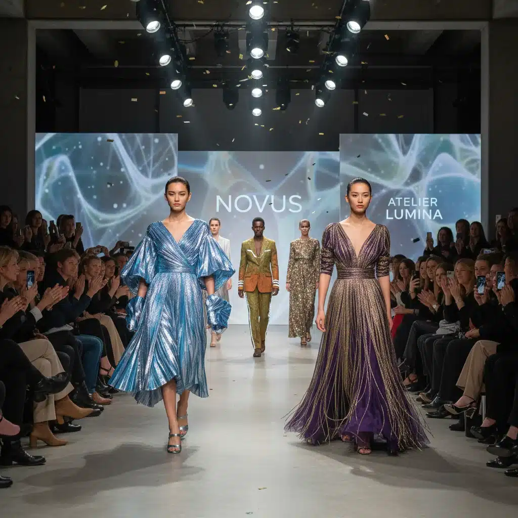 Runway show showcasing collaborative fashion collection