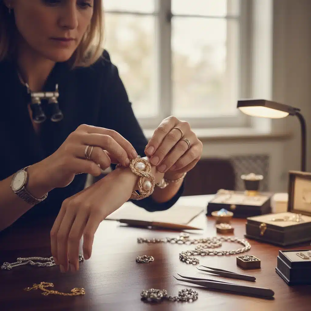 Stylist meticulously adjusting delicate accessory on model's hand