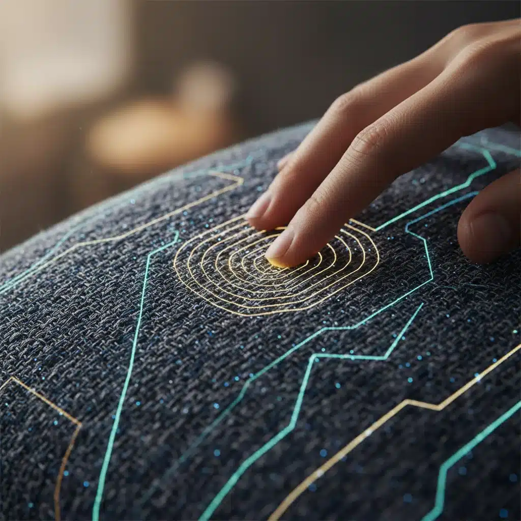 Smart textile with embedded sensors and glowing patterns
