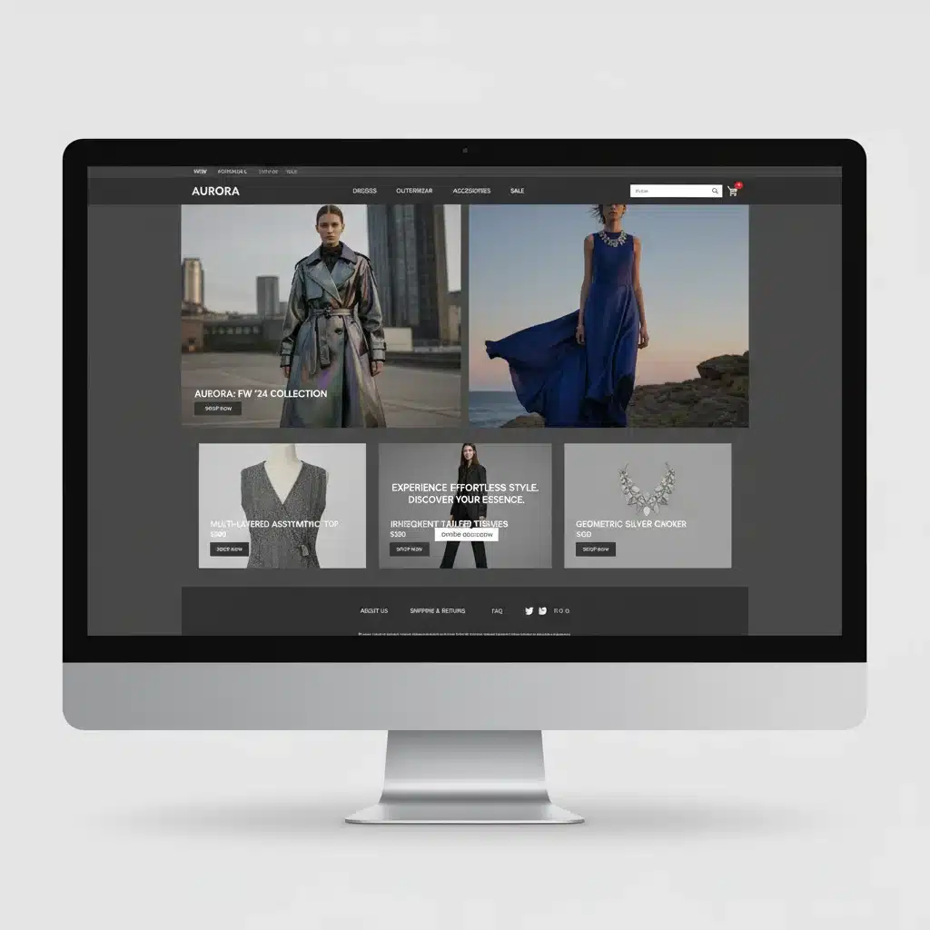 Optimized e-commerce website displaying a new fashion collection for direct sales.
