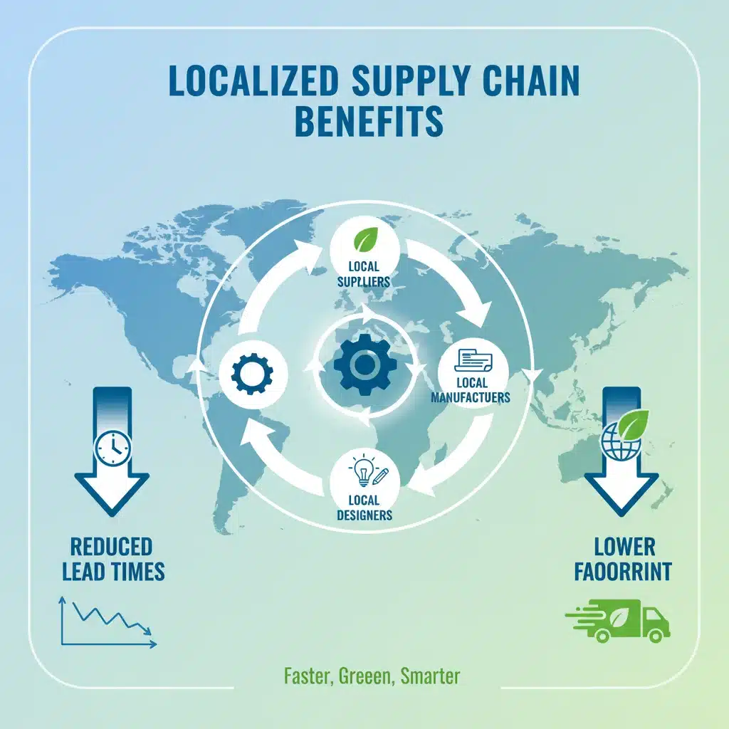 Infographic showing benefits of localized supply chain